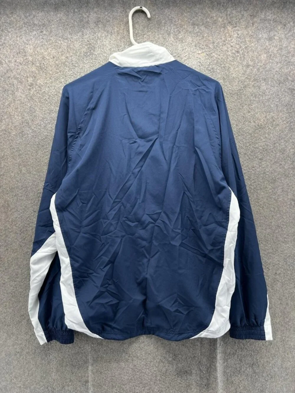 Adidas Track Jacket Mens Medium Blue White Full Zip Climalite Athletic Training